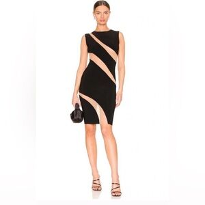 Norma Kamali Black and Tan Dress